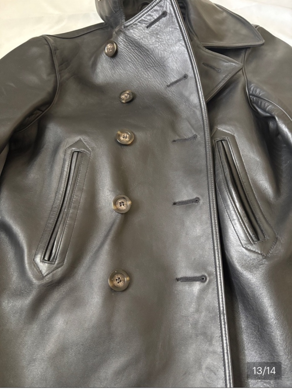 LOST WORLDS HORSEHIDE BLACK LEATHER WITH WIDE LAPELS SIZE : 40 - Picture 10 of 15